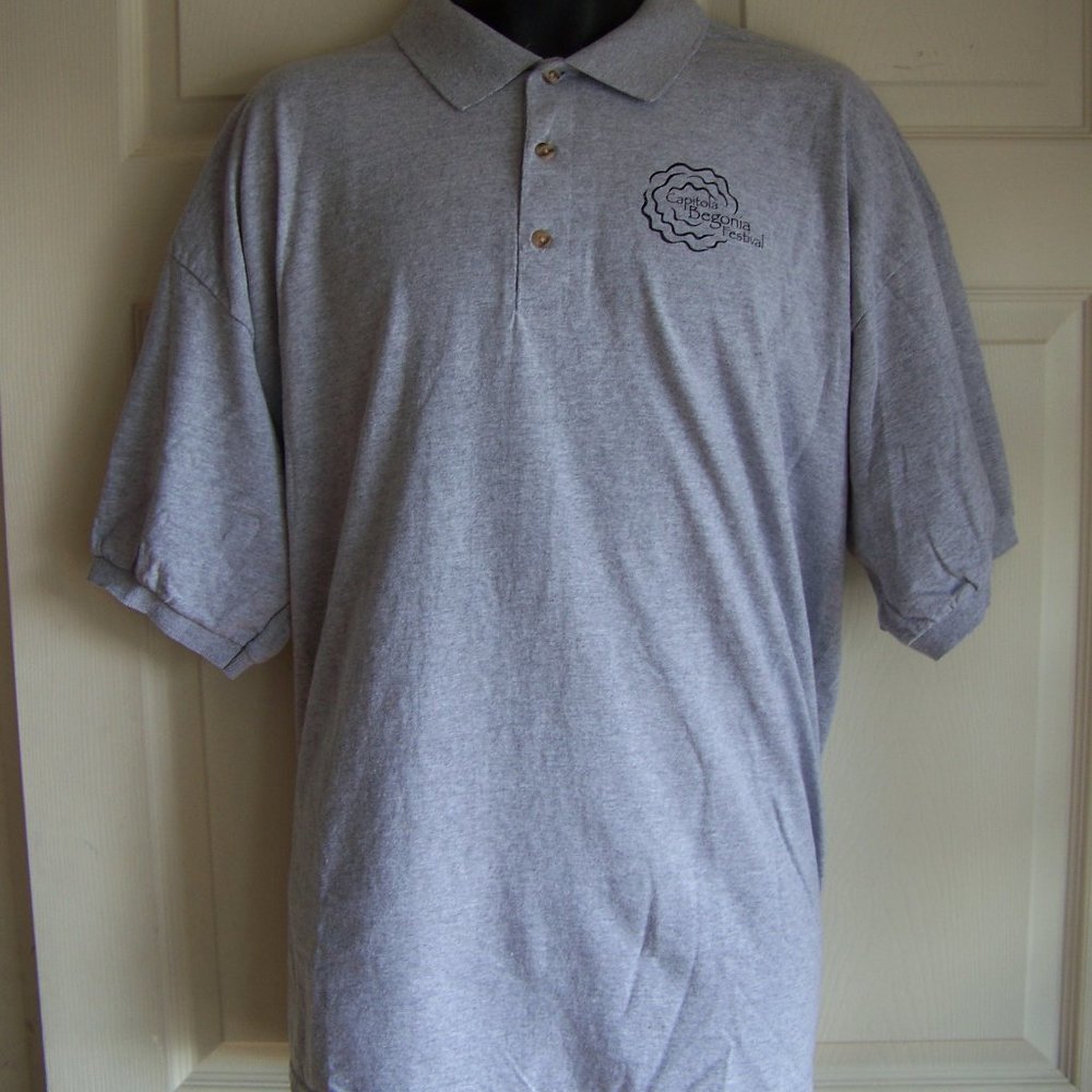Gray Capitola Begonia Festival Polo Shirt size XL